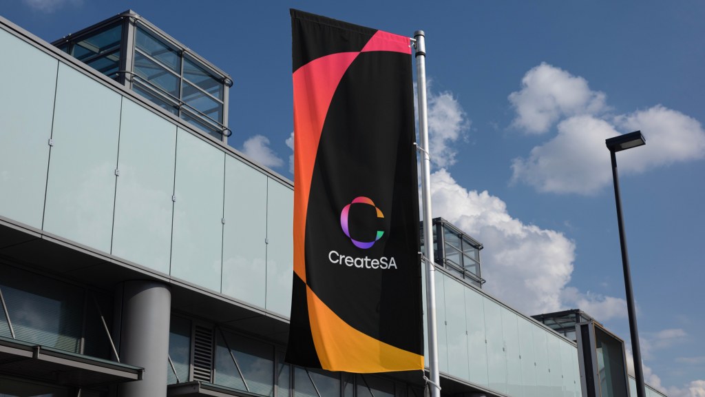 Bold design for CreateSA flag in Adelaide.