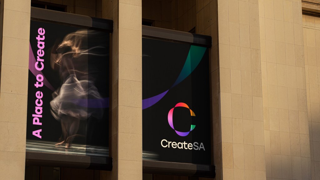 Creative brand platform for CreateSA signage Adelaide.