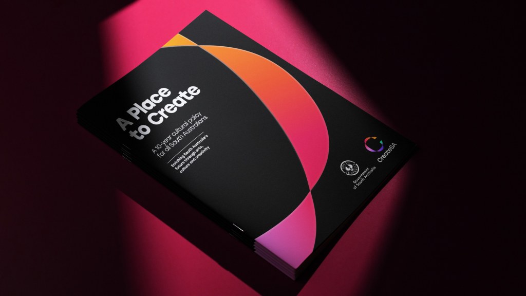 Booklet cover graphic design and print production.