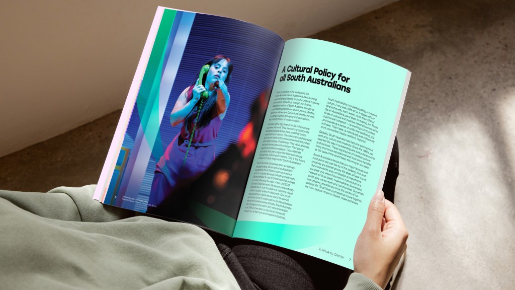 Policy booklet design and development for Adelaide Landmark Creative Industry.