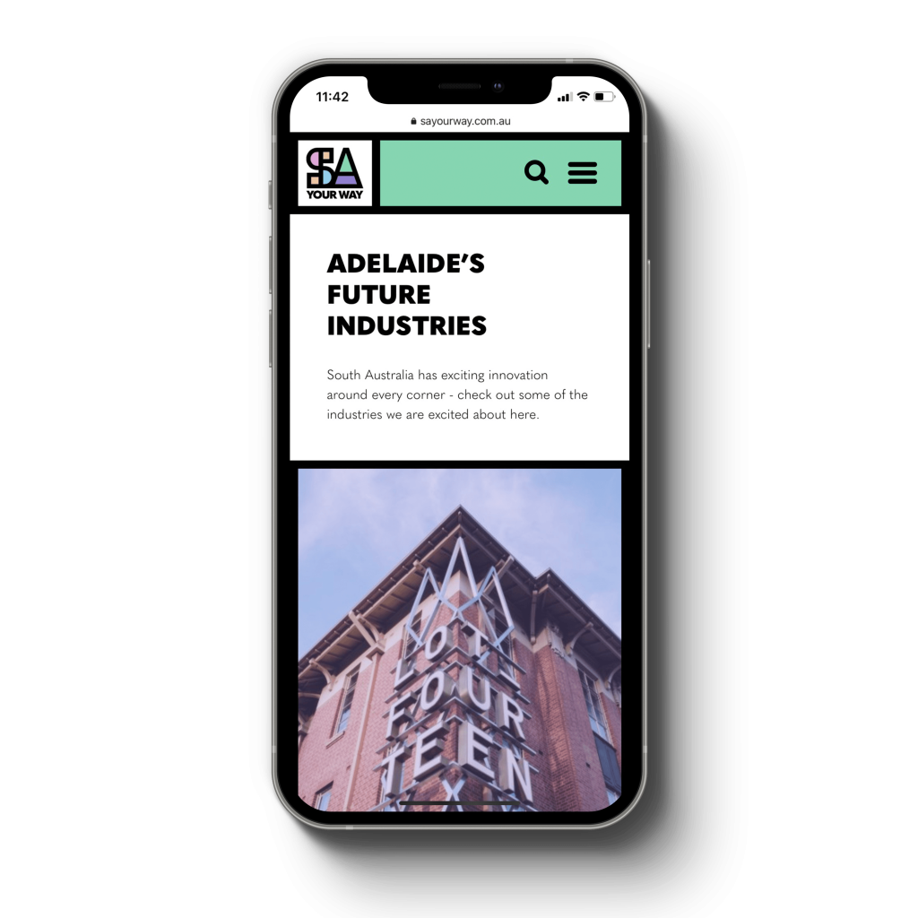 Phone with SA your Way website design.