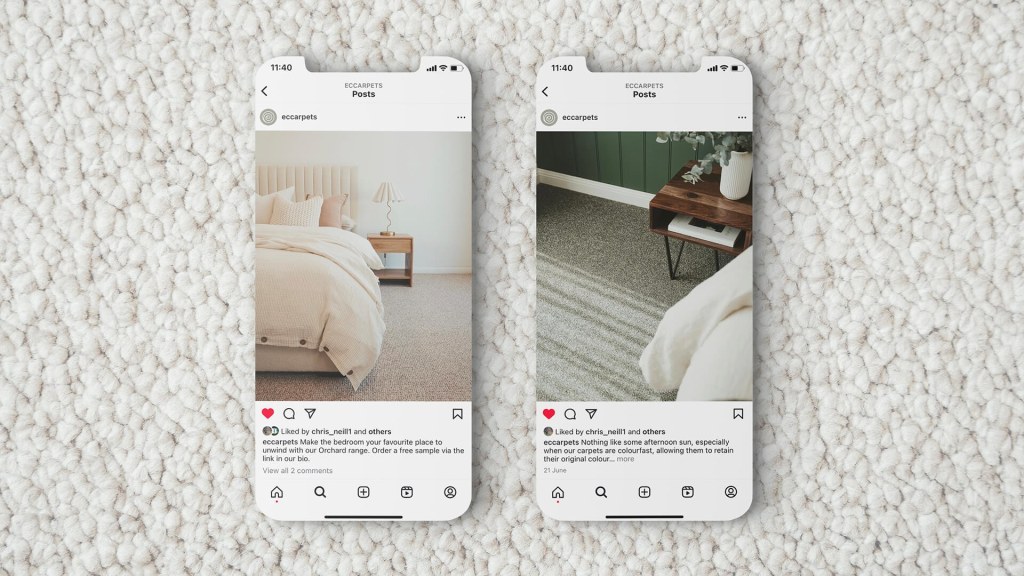Engaging social media posts for a B2C interior design company as a part of lead generation campaign.