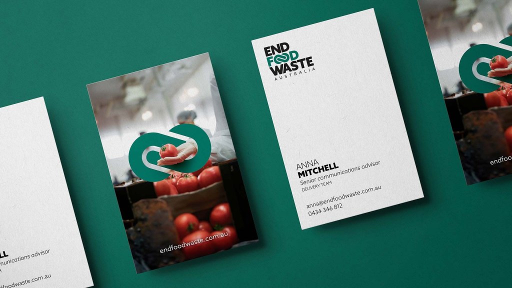 Professional business card design as part of brand collateral.