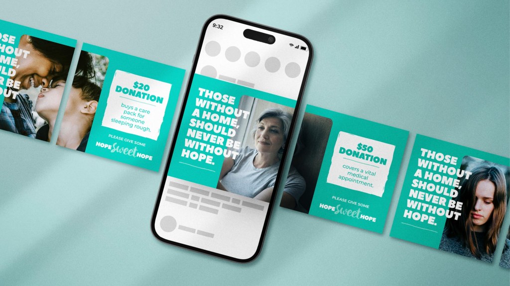Social media content for winter appeal campaign.